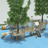 Forest Treehouse Trail-Themed Playground Equipment Customized Slides