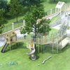 Building-Connected Tree Play System-Customized slides Outdoor play equipment