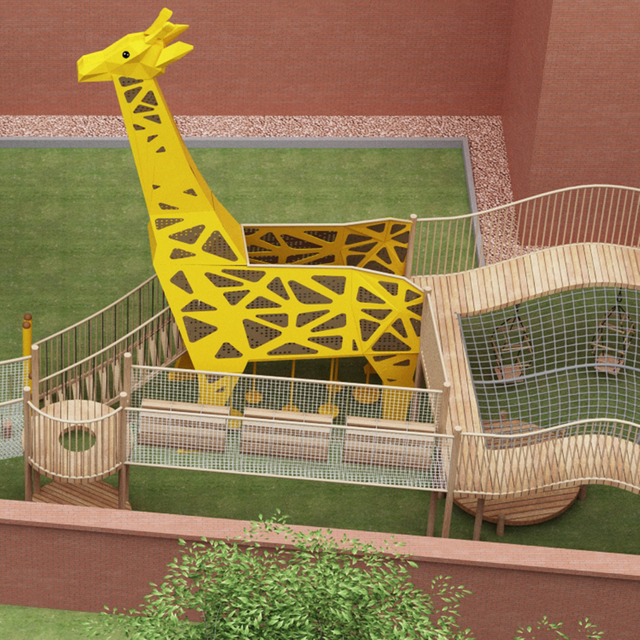 Giraffe Theme-Themed Playground Equipment Customized Slides
