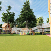 Red Apple Tree House-Customized slides outdoor playground for kids