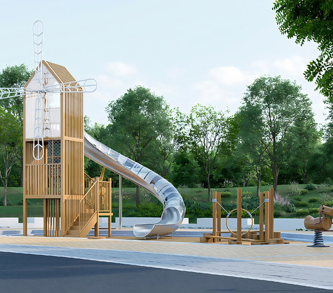 Windmill Series Wooden Outdoor Playground