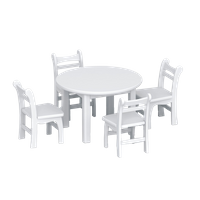White Table Set-wooden Kids furniture