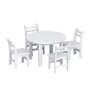 White Table Set-wooden Kids furniture