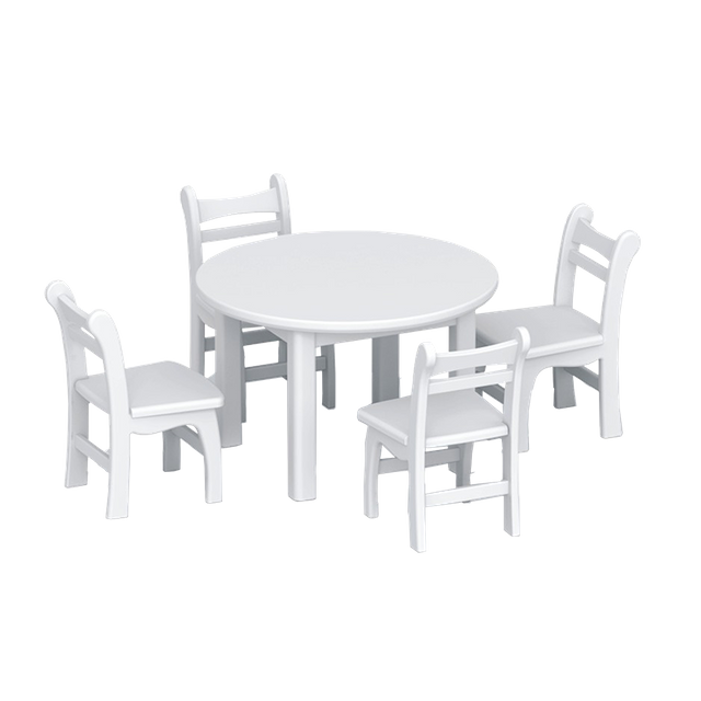 White Table Set-wooden Kids furniture