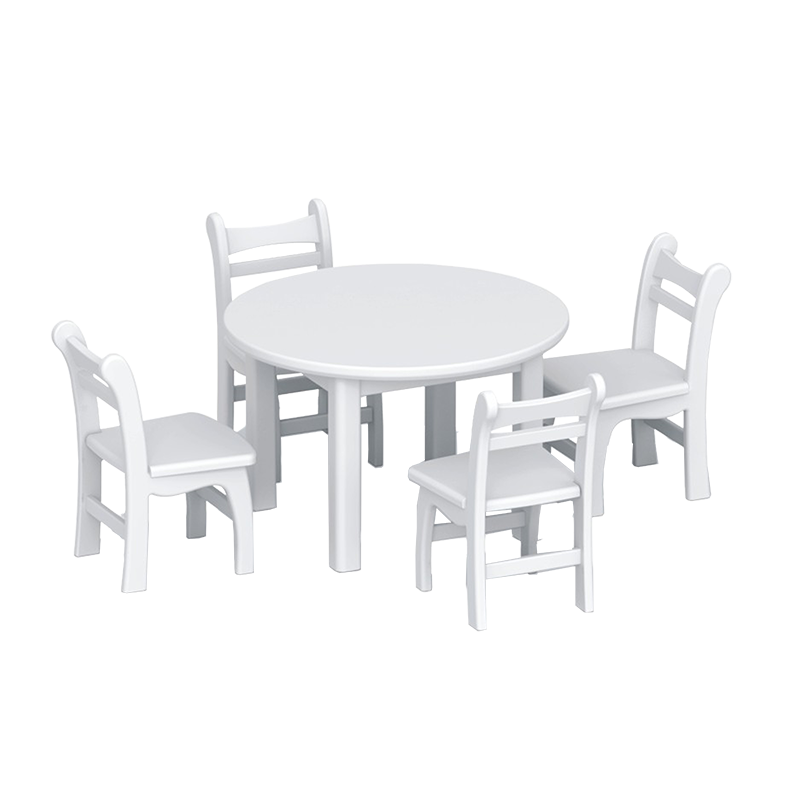 White Table Set-wooden Kids furniture