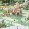 Wooden house slide-Wooden Series outdoor playground for kids