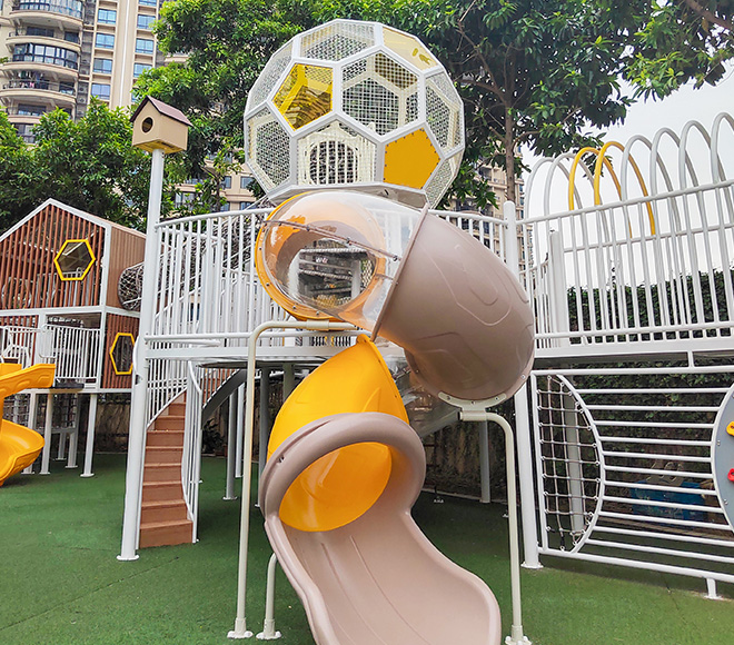 School Playgrounds Outdoor Soccer-themed Slide