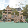 Wooden house slide-Wooden Series outdoor playground for kids