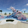 Custom Dolphin Ocean Theme Outdoor Playground FRP Combination Slide Climbing Equipment for Park Resort - Wooden Series