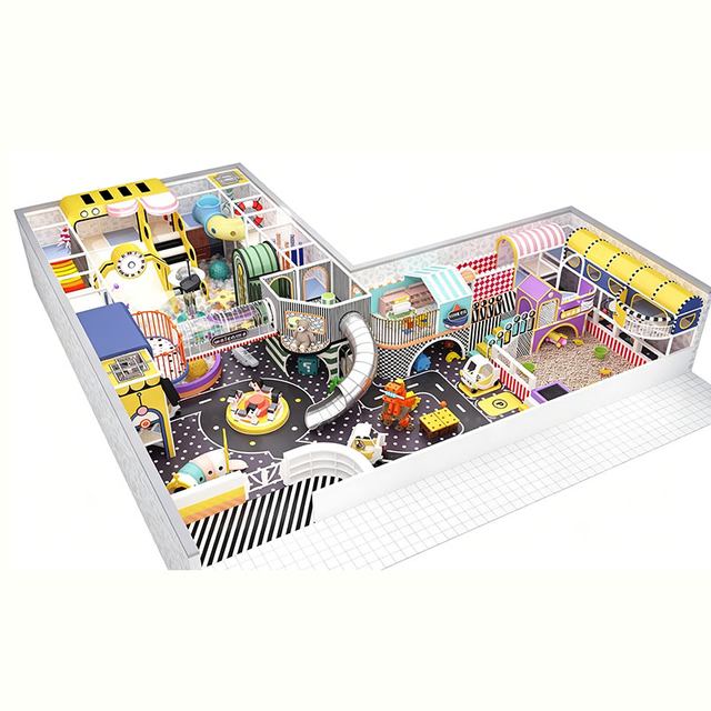 Modern Striped Traffic Town Indoor Play Ground - Commercial Playground 