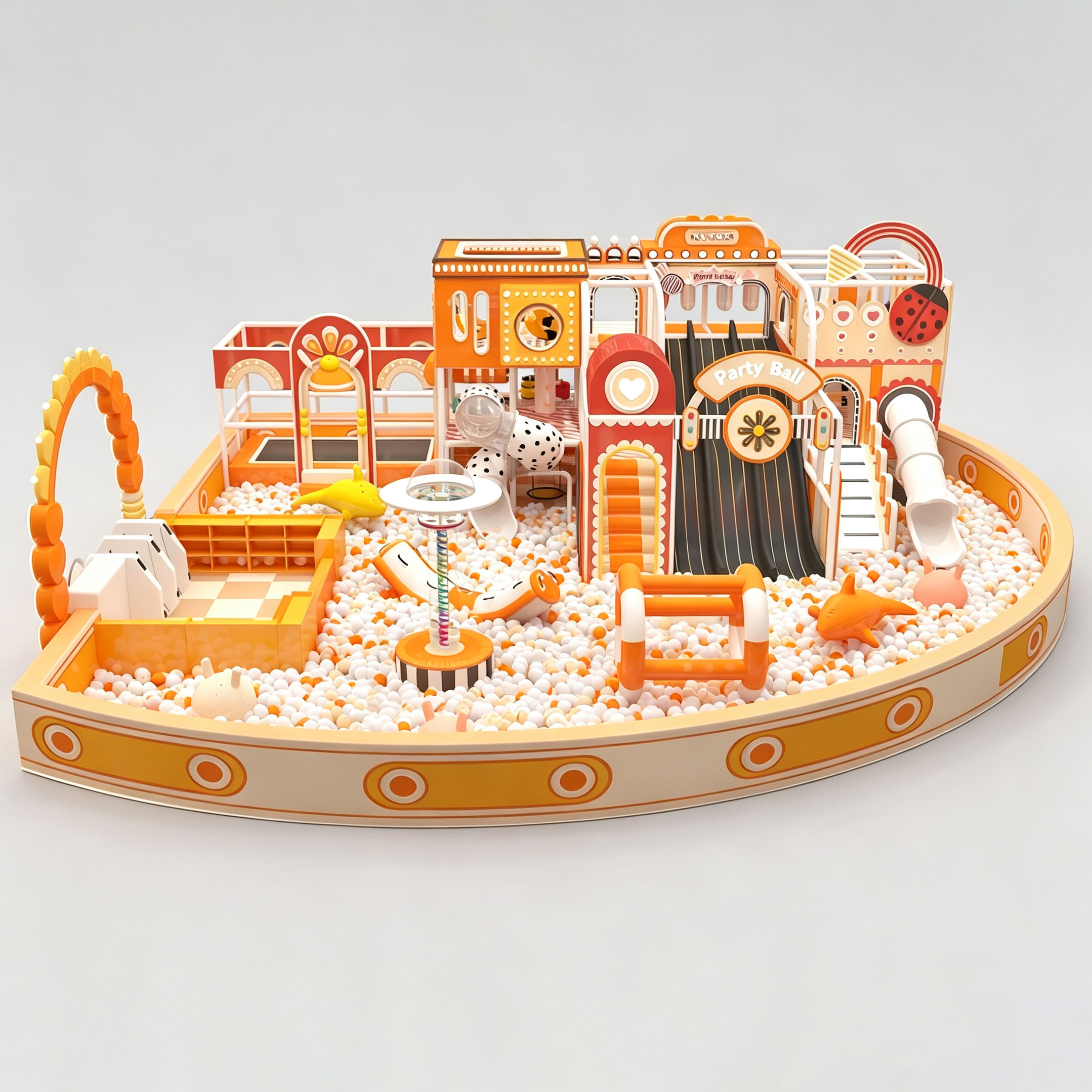 Orange Cream Themed Toddler Play Park - Commercial Playground